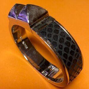 Michael Kors Silver Tone Hinged Bangle Bracelet